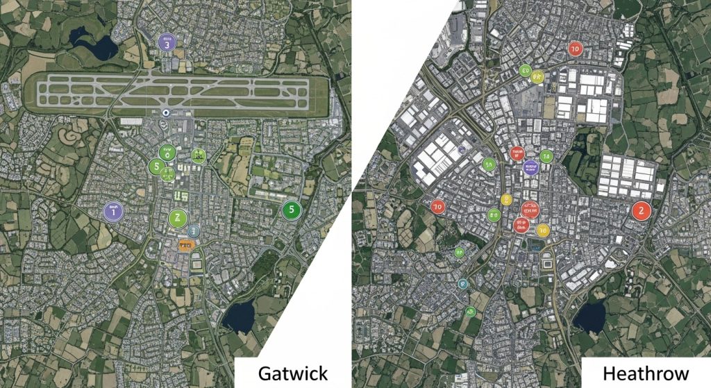 Difference Between Gatwick and Heathrow in Zoning